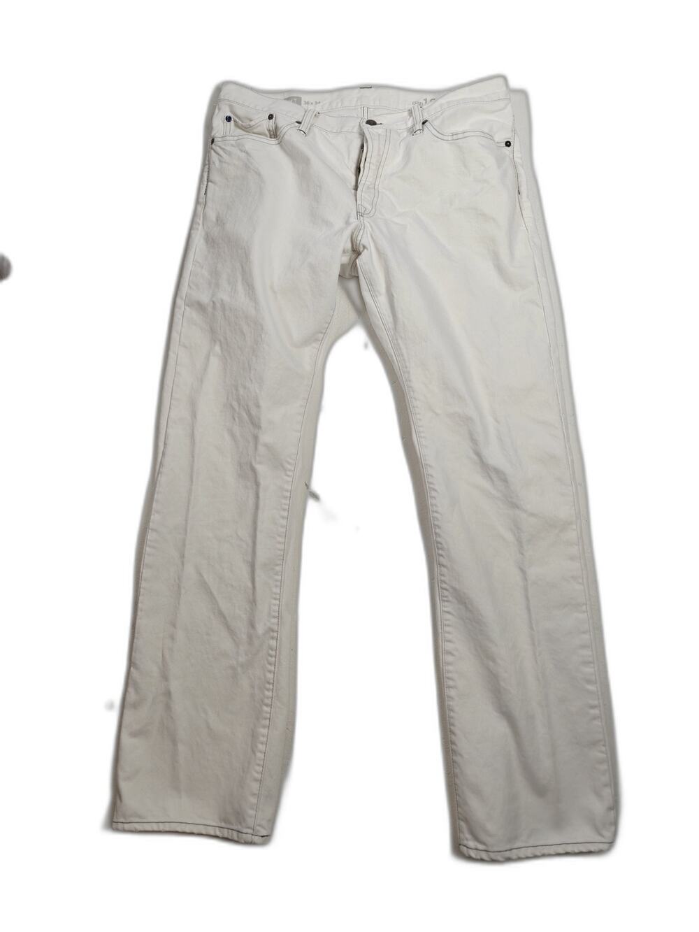 Mens Gap 1969 Straight Jeans White 36x34